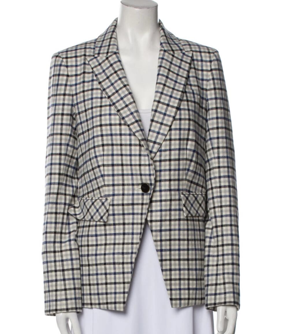 Veronica Beard Blue Plaid Dickey Classic Blazer Schoolboy sz M Lady Jacket